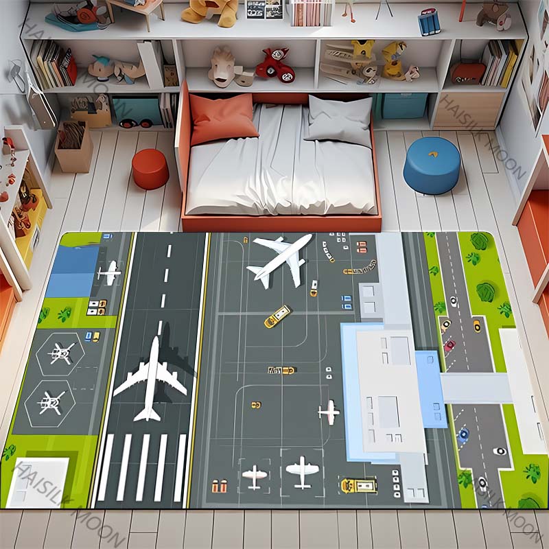 Commercial Printing Usa - 3D HD Aviation Theme Airplane Runway