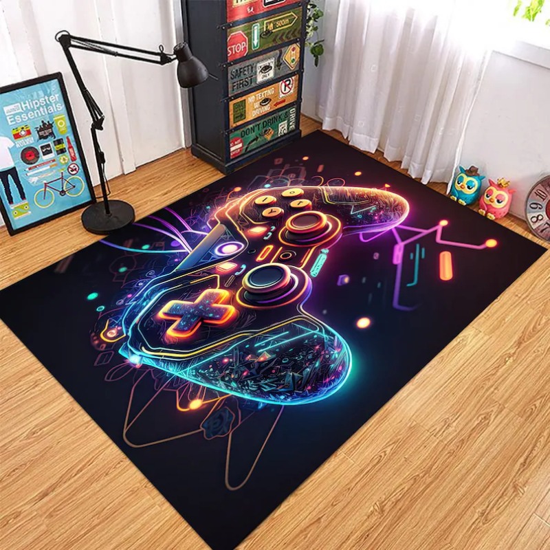 Commercial Printing Usa - Neon Glow Game Controller Area Rug